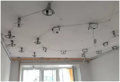 Монтаж точечных светильников в потолок из гипсокартона