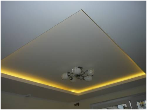 Как сделать двухуровневый потолок из гипсокартона с подсветкой | alfa .