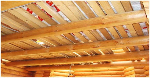 Деревянный потолок с балками своими руками (5 фото)