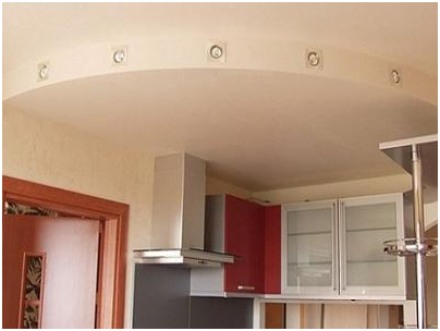 Дизайн потолков из гипсокартона на кухне (8 фото)
